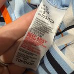 Topshop  Blue Orange Striped Wide Leg Pants Trousers High Rise 6 Photo 5