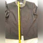 Tahari  Luxury Black Open Style Jacket with Jeweled Collar‎ Size 14 Photo 4