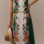 Farm Rio  Sweet Bloom Dreamscape Linen Blend Sleeveless Midi Dress SMALL Photo 0