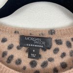 Morgan Taylor Morgan‎ Taylor 100% Cashmere Sweater Small Tan Black Animal Print Crew Neck Photo 2