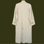 Linen Cotton Maxi Duster Coat • Fiji Made • Button Front Minimalist Jacket L Gray Size L Photo 6