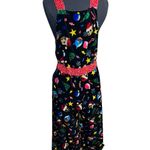 Love On A Hanger Black Christmas Ugly Sweater Kitty Cat Velour Overalls Sz Small Red Photo 4