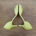 Nina New York Leather Soled Yellow Satin Rhinestone Heels Size 6.5M Photo 5