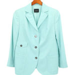 Akris  Cashmere Silk Aqua Blue Button Front Blazer Jacket 12 Photo 0