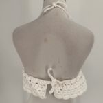 Handmade Crochet Women's White Bikini Top Photo 2