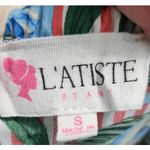 LAtiste By Amy Rompers Womens Size Small Floral Stripe Ruffled OffShoulder Boho Red Photo 3