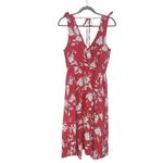  Red Floral Midi Romper Size Medium Trixxi Walk Through Midi Dress Photo 2
