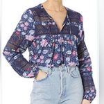 Lucky Brand Floral Lace Top - Blue and Pink size M new Photo 0