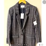 FRNCH  PARIS NWT grey striped oversized fit blazer $138 boho baggy contemporary Photo 1