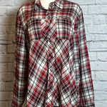 Cato Women's Plaid Button Down Shirt Red Black White Long Sleeve XL Photo 0