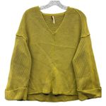 Free People Women's Retro Chunky Knit V Neck Sweater Oversized Textured M Photo 0