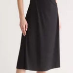 Vince  NWT V-Neck Maxi Midi Wrap Dress‎ Black Stretchy Gathered Waist Classic XL Photo 0