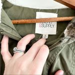 ⭐️ Olive Green Jacket W/ Black leather sleeves Photo 2