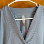 Athleta Blue Gray V Neck Cap Sleeve Belted Romper Playsuit Shorts XS Photo 1