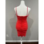 Hello Molly  popping champagne Coral Ruched V Neck Spaghetti Strap Mini Dress L Photo 3