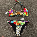 Mara Hoffman REVERSIBLE BASKET WEAVE BIKINI SET JAGUAR PRINT Photo 4