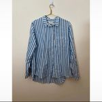 Madewell  Oversized Ex-Boyfriend Shirt Mullins Stripe Poolhouse Stripe Fountain Photo 2