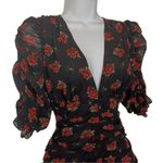 ZARA NWT Black Ruched Rose Floral Mini Dress
Size S Photo 4
