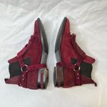 Freda Salvador Burgundy Suede Fringe Chelsea Western Buckle Ankle Boots size 7 Red Photo 8
