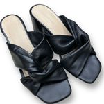 Everlane Women's Black Twisted Strap Mules Block Heel Size 6 Classic Minimalist Photo 0