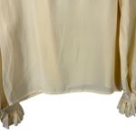 Cesarani Vintage 100% Silk Ruffled Collar and Sleeves Blouse Light Yellow Photo 11