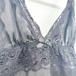 Seven til Midnight Womens Y2K Whimsigoth Dark Black Lace Trim Satin Cami Tank M Size M Photo 2