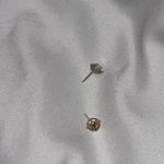 14k solid gold round cut moissanite studs Photo 5