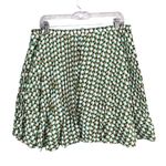 On 34th Mini Skirt Womens 16 Catalina Green Combo Geometric Pleated Retro Chic Photo 4