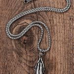 Praying Hands Pendant Necklace for Men Women Streetwear Unisex Hip Hop Style Silver Photo 1