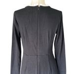 Loft  Chic Black sweater Dress with white Ruffle Trim Neckline Photo 4