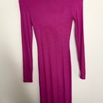 SKIMS Long Sleeve Dress Luxe Limited Edition Fuchsia Shimmer Foil Womens Medium Photo 4