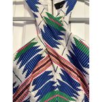 Woven Pattern Halter Romper, Sleeveless‎ Jumpsuit, Unique Print, Casual Party White Size XS Photo 3