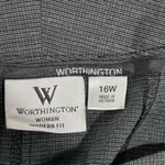 Worthington Gray Mini Tweed Pattern Straight Leg Career Slack Pant Size 16W Photo 1