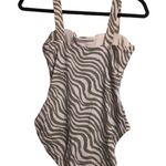 ANDIE Azzura One Piece Bias Stripe Olive Swimwear Bathing Suit Size M New Photo 4