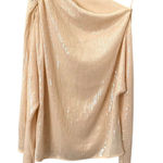 ZARA  Sequined One Shouldered Blouse Cream Large‎ Photo 0