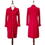 Lacoste  Shirt Dress Red Long Sleeve Button Front Pique Cotton Size 44 / US L 12 Photo 1