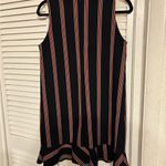 ZARA Navy Red Stripe Thick Shift Dress Ruffle Hem m Photo 5