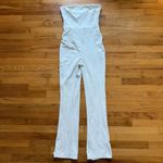superdown  Kristina Jumpsuit White Blue Stripe Strapless size Medium Photo 2