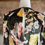 ZARA  Bodysuit Velour Velvet Floral Green Long Sleeve S Cocktail Holiday Chic Mod Photo 8