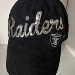 47 Brand Women’s Black Los Angeles Raiders Slide back Sequin Logo NFL Photo 0