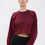 Adidas NWT  Power Aeroready Crop Cover-up Sweatshirt IN SHADOW RED / BLACK Photo 1