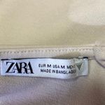 ZARA Beige Sleeveless Crew Neck Zip Corset Bustier Cami Camisole Tank Crop Top M Photo 3