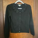 Garnet Hill  Floral Appliqué Wool Cardigan Sweater Size S Photo 1