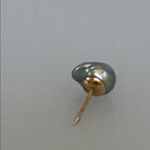14k real solid gold fresh water Pearl Pin with Gold Accent Gray Photo 2