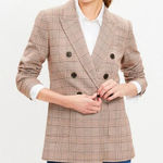 Loft  Plaid Double Breasted Blazer Jacket Photo 0