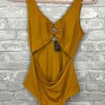 Monki MONKL Yellow One Piece Cutout Bathing Photo 0