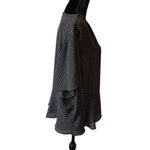 Chicos 4 US Size 20/22 Black White Polka Dot‎ Top Blouse Ruffle Bottom Career Photo 2
