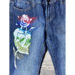 Ed Hardy Vintage  Jeans SZ 27 Rhinestone‎ Skull Rose Embellished Denim Grunge Y2K Photo 9