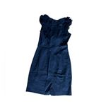 Rebecca Taylor  Yacht Club Chiffon Ruffle Sheath Dress Size 4 Dark Navy Blue Photo 5