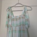 Green & White Sleeveless Gingham Plaid Tiered Ruffle Size Large NWT Photo 6